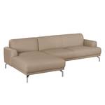 Ecksofa Sisto I Echtleder Cappuccino - Longchair davorstehend links