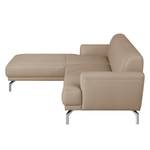 Ecksofa Sisto I Echtleder Cappuccino - Longchair davorstehend links