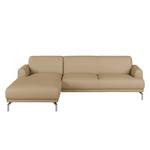 Ecksofa Sisto I Echtleder Echtleder - Sand - Longchair davorstehend links