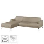 Ecksofa Sisto II Echtleder Echtleder - Taupe - Longchair davorstehend links