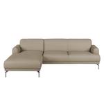 Ecksofa Sisto II Echtleder Echtleder - Taupe - Longchair davorstehend links