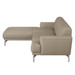 Ecksofa Sisto II Echtleder Echtleder - Taupe - Longchair davorstehend links