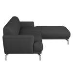 Ecksofa Sisto II Echtleder Echtleder - Anthrazit - Longchair davorstehend rechts