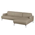 Ecksofa Sisto II Echtleder Taupe - Longchair davorstehend rechts