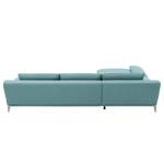 Hoekbank Smoky Bay geweven stof - Babyblauw - Longchair vooraanzicht links - Geen functie