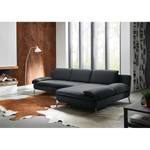 Ecksofa Smoky Bay Webstoff - Dunkelgrau - Longchair davorstehend rechts - Armlehne verstellbar