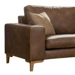 Ecksofa Smola Echtleder Echtleder - Braun - Longchair davorstehend rechts