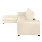 Ecksofa Soliera (mit Schlaffunktion) Echtleder - Beige - Longchair davorstehend links - Relaxfunktion