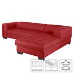 Ecksofa Soliera (mit Schlaffunktion) Echtleder - Rot - Longchair davorstehend rechts - Relaxfunktion