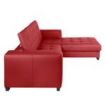 Ecksofa Soliera (mit Schlaffunktion) Echtleder - Rot - Longchair davorstehend rechts - Relaxfunktion