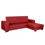 Ecksofa Soliera (mit Schlaffunktion) Echtleder - Rot - Longchair davorstehend rechts - Relaxfunktion