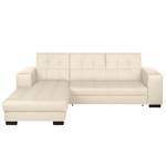 Ecksofa Soliera (mit Schlaffunktion) Echtleder - Beige - Longchair davorstehend links - Schlaffunktion