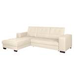 Ecksofa Soliera (mit Schlaffunktion) Echtleder - Beige - Longchair davorstehend links - Schlaffunktion