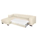 Ecksofa Soliera (mit Schlaffunktion) Echtleder - Beige - Longchair davorstehend links - Schlaffunktion