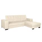 Ecksofa Soliera (mit Schlaffunktion) Echtleder - Beige - Longchair davorstehend rechts - Schlaffunktion