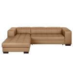 Ecksofa Soliera (mit Schlaffunktion) Echtleder - Cognac - Longchair davorstehend links - Schlaffunktion