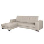 Ecksofa Soliera (mit Schlaffunktion) Echtleder - Taupe - Longchair davorstehend links - Schlaffunktion