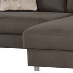 Ecksofa Somon (inkl. LED-Beleuchtung- Microfaser - Dunkelgrau - Longchair davorstehend rechts