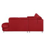 Canapé d'angle Songea Cuir véritable / Imitation cuir - Rouge - Méridienne courte à gauche (vue de face) - Sans fonction couchage - Sans fonction