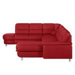 Ecksofa Songea Echtleder / Kunstleder Rot - Longchair davorstehend rechts - Mit Schlaffunktion - Relaxfunktion