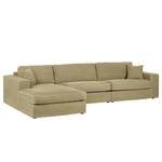 Ecksofa Sorini Webstoff Longchair davorstehend links - Khaki