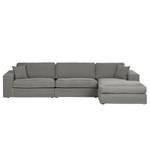 Ecksofa Sorini Webstoff Longchair davorstehend rechts - Dunkelgrau