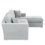 Ecksofa Sorini Webstoff Longchair davorstehend rechts - Lichtgrau