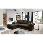 Ecksofa Summer Romance mit Schlaffunktion - Webstoff - Havanna - Longchair davorstehend links