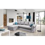 Ecksofa Summer Romance mit Schlaffunktion - Webstoff - Lichtgrau - Longchair davorstehend links