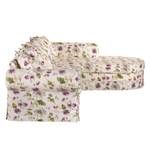 Hoekbank Summer Romance geweven stof - beige - gebloemd - longchair vooraanzicht rechts