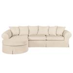 Ecksofa Summer Romance Webstoff Creme - Longchair davorstehend links