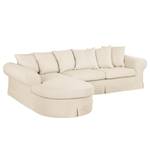 Ecksofa Summer Romance Webstoff Creme - Longchair davorstehend links