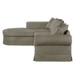 Hoekbank Summer Romance geweven stof - Taupe - Longchair vooraanzicht links