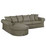 Hoekbank Summer Romance geweven stof - Taupe - Longchair vooraanzicht links