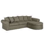 Hoekbank Summer Romance geweven stof - Taupe - Longchair vooraanzicht rechts