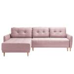 Ecksofa Sundance (mit Schlaffunktion) Webstoff - Mauve - Longchair davorstehend links