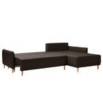 Ecksofa Sundance (mit Schlaffunktion) Webstoff - Espresso - Longchair davorstehend rechts