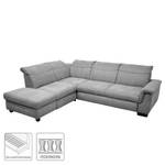 Ecksofa Sunny Corner Webstoff - Webstoff Cody: Silber - Ottomane davorstehend links - Ohne Schlaffunktion