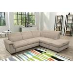 Ecksofa Sunny Corner Webstoff - Webstoff Cody: Beige - Ottomane davorstehend rechts - Mit Schlaffunktion