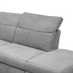 Canapé d’angle Sunny Corner Tissu structuré - Tissu Cody: Argenté - Méridienne longue à droite (vue de face) - Sans fonction couchage