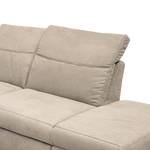 Canapé d’angle Sunny Corner Tissu structuré - Tissu Cody: Beige - Méridienne longue à droite (vue de face) - Sans fonction couchage