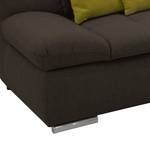 Ecksofa Tacoma Strukturstoff Braun - Longchair davorstehend rechts