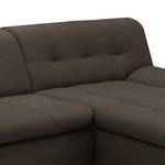 Ecksofa Tacoma Strukturstoff Braun - Longchair davorstehend rechts