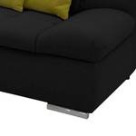 Ecksofa Tacoma Strukturstoff Dunkelbraun - Longchair davorstehend links