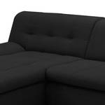 Ecksofa Tacoma Strukturstoff Dunkelbraun - Longchair davorstehend links