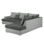 Ecksofa Talsi Webstoff Grau / Anthrazit - Longchair davorstehend rechts