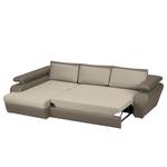 Ecksofa Tamariu (mit Schlaffunktion) Kunstleder / Webstoff - Cappuccino - Longchair davorstehend links