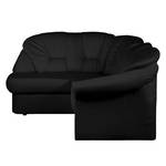 Canapé d'angle Thale Imitation cuir noir - Fonction lit à droite (vue de face)
