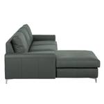 Ecksofa Titan Echtleder Anthrazit - Longchair davorstehend links