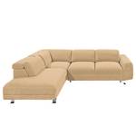 Ecksofa Tofty (mit Schlaffunktion) Microfaser - Beige - Longchair davorstehend links